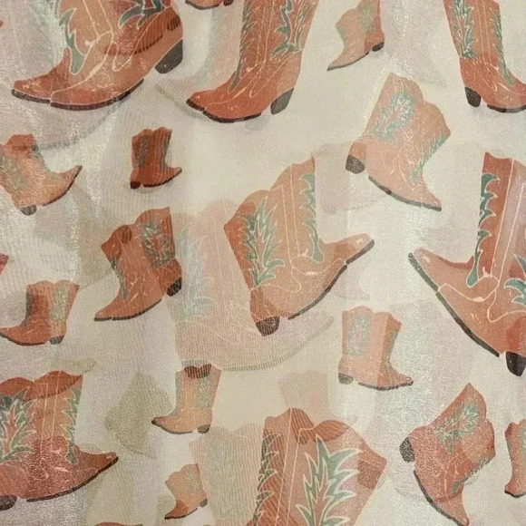 Plus Size/Straight Size Sheer Jacket with Cowboy Boots - Picture 6 of 6